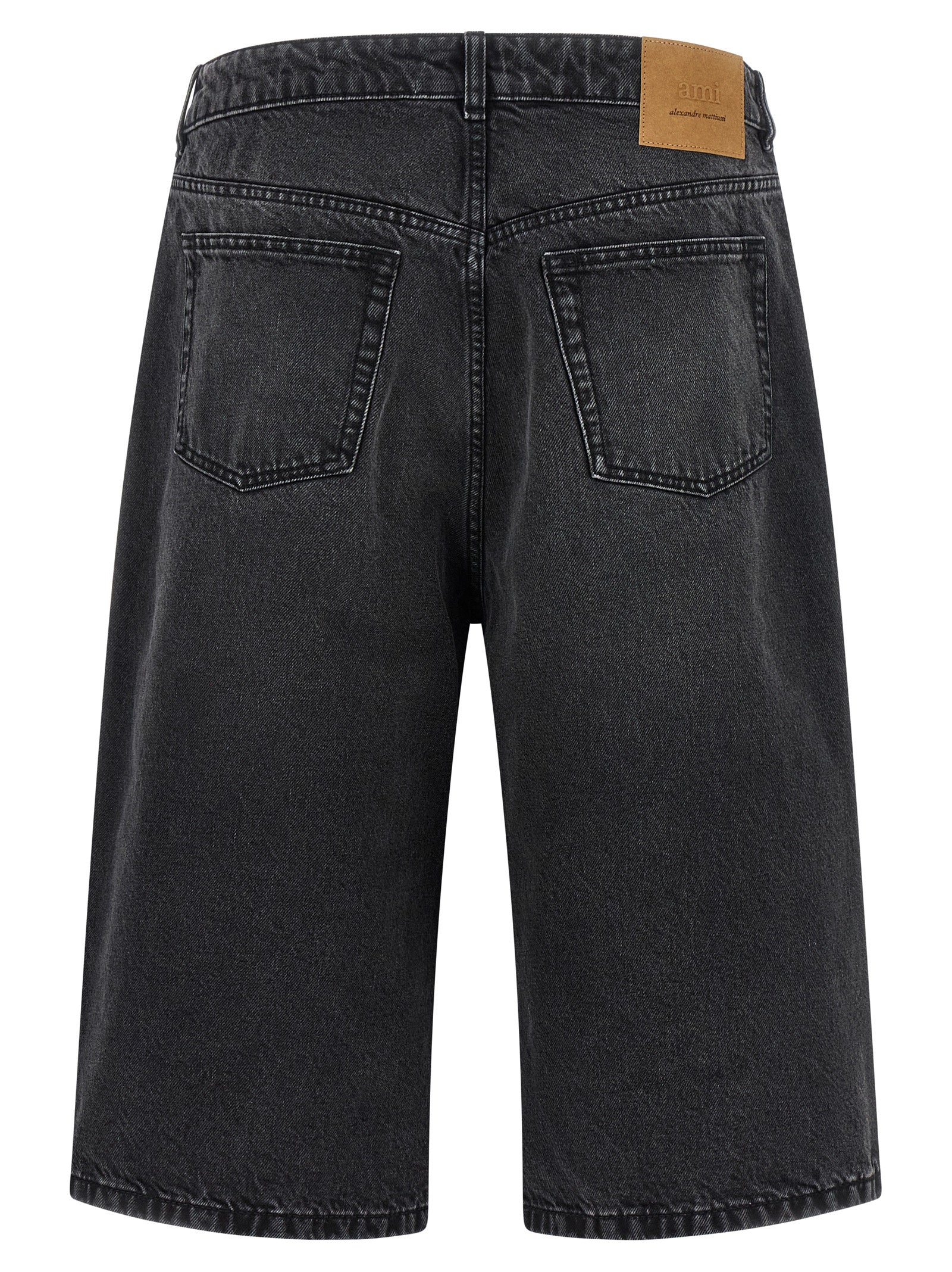 Ami Paris Schwarze Baumwoll-Bermudashorts