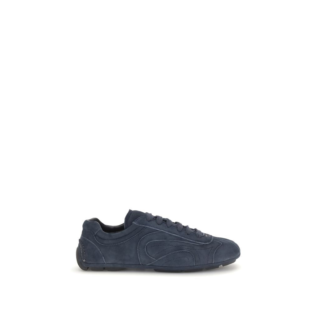Prada Blaue Kalbsleder Bos Taurus Sportschuhe