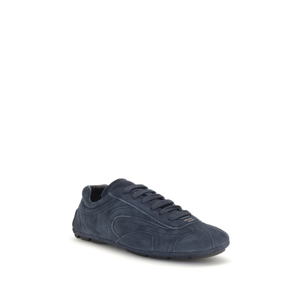 Prada Blaue Kalbsleder Bos Taurus Sportschuhe