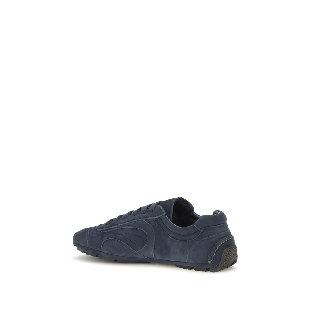 Prada Blaue Kalbsleder Bos Taurus Sportschuhe