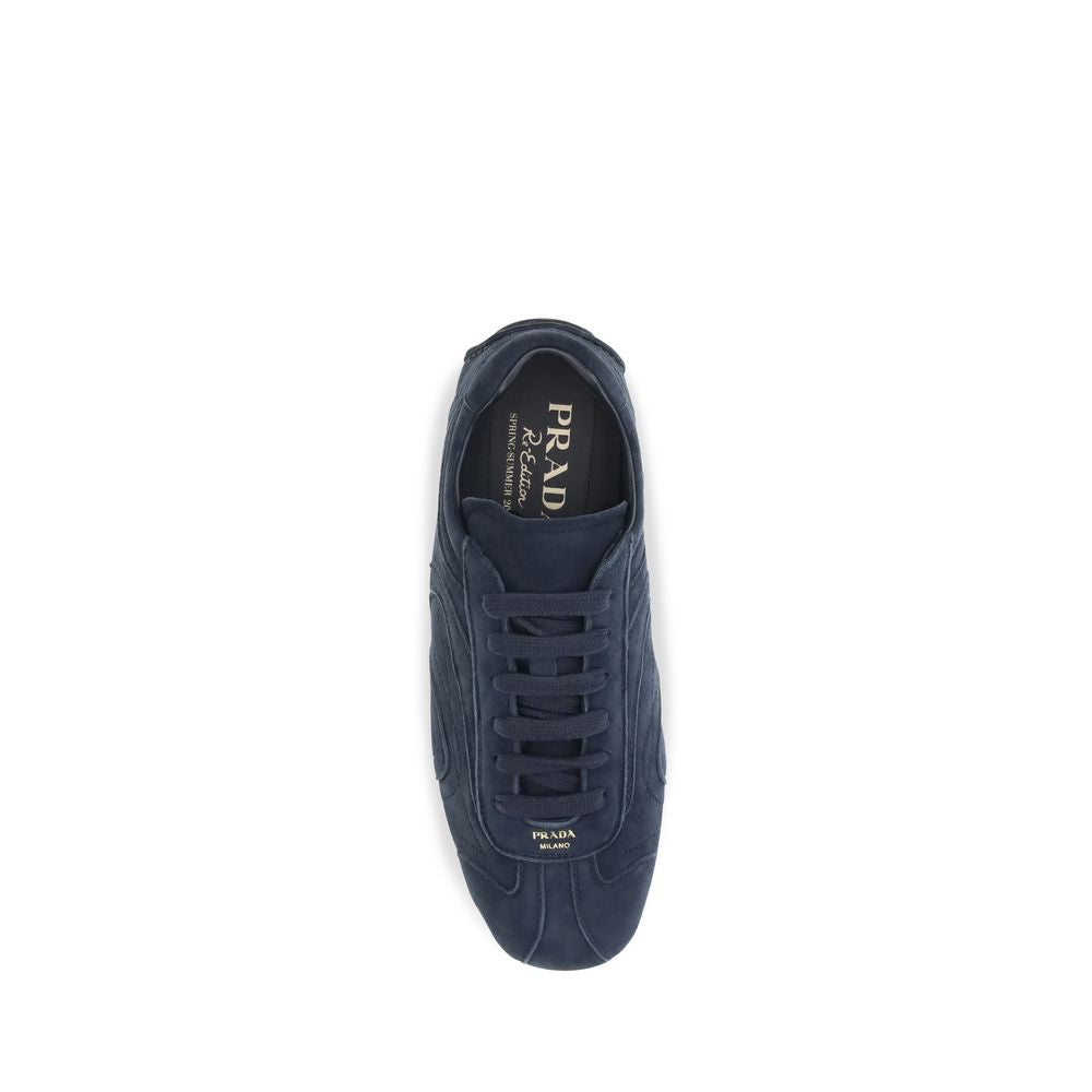 Prada Blaue Kalbsleder Bos Taurus Sportschuhe