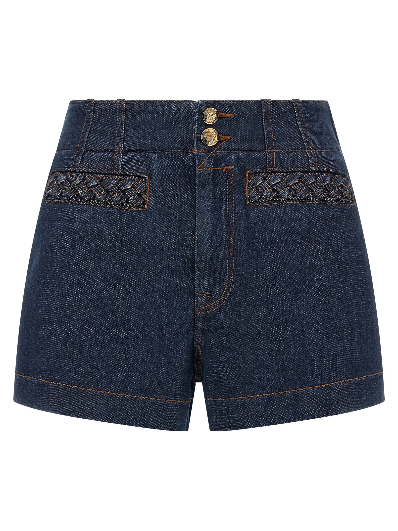 Zimmermann Blaue Baumwoll-Bermudashorts