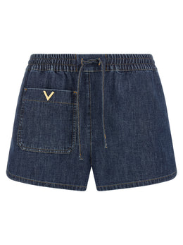 Valentino Garavani Blaue Baumwoll-Bermudashorts