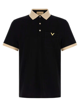 Valentino Garavani Bicolor Cotton Polo Shirt