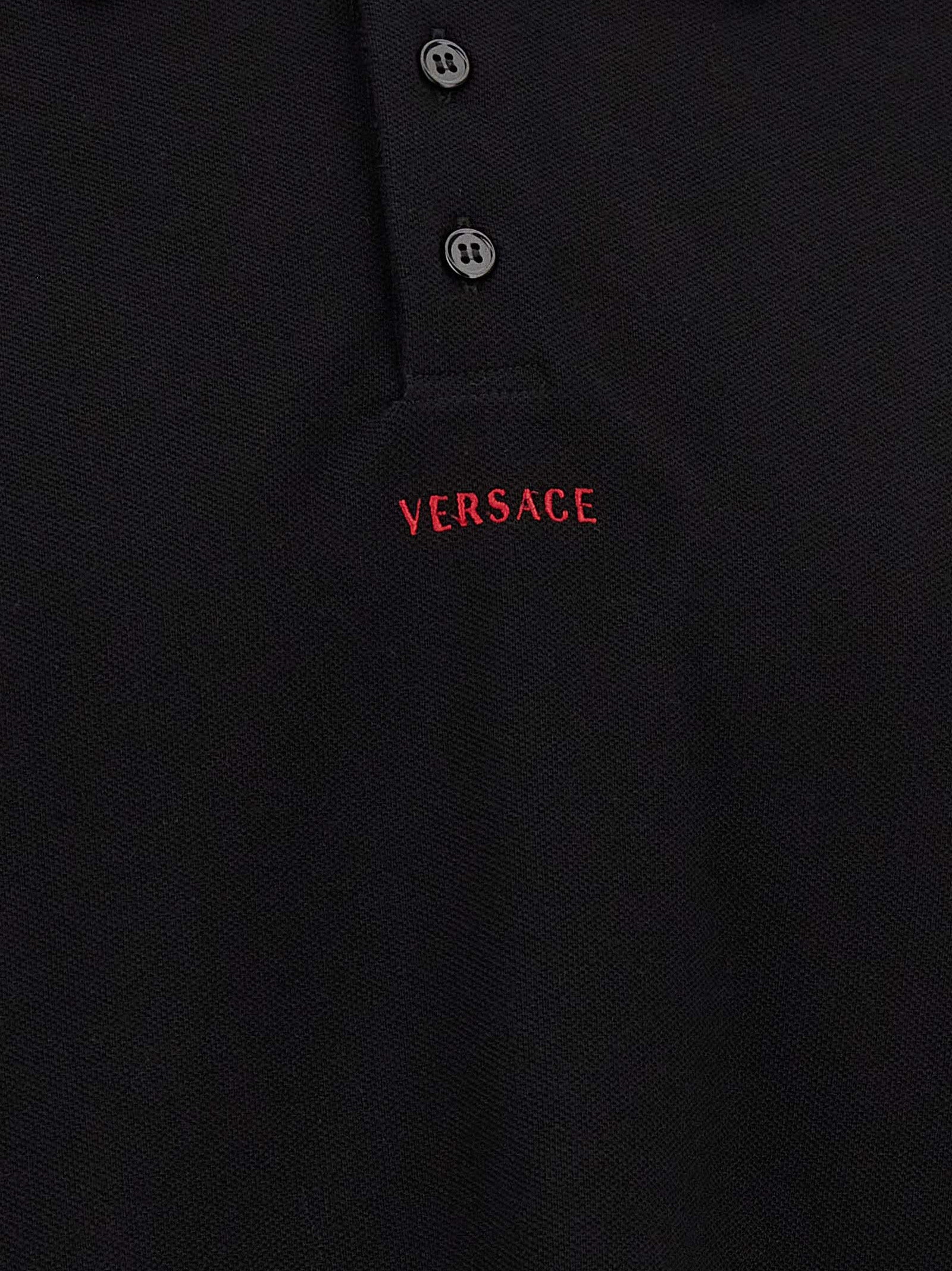 Versace Schwarzes Baumwoll-Poloshirt