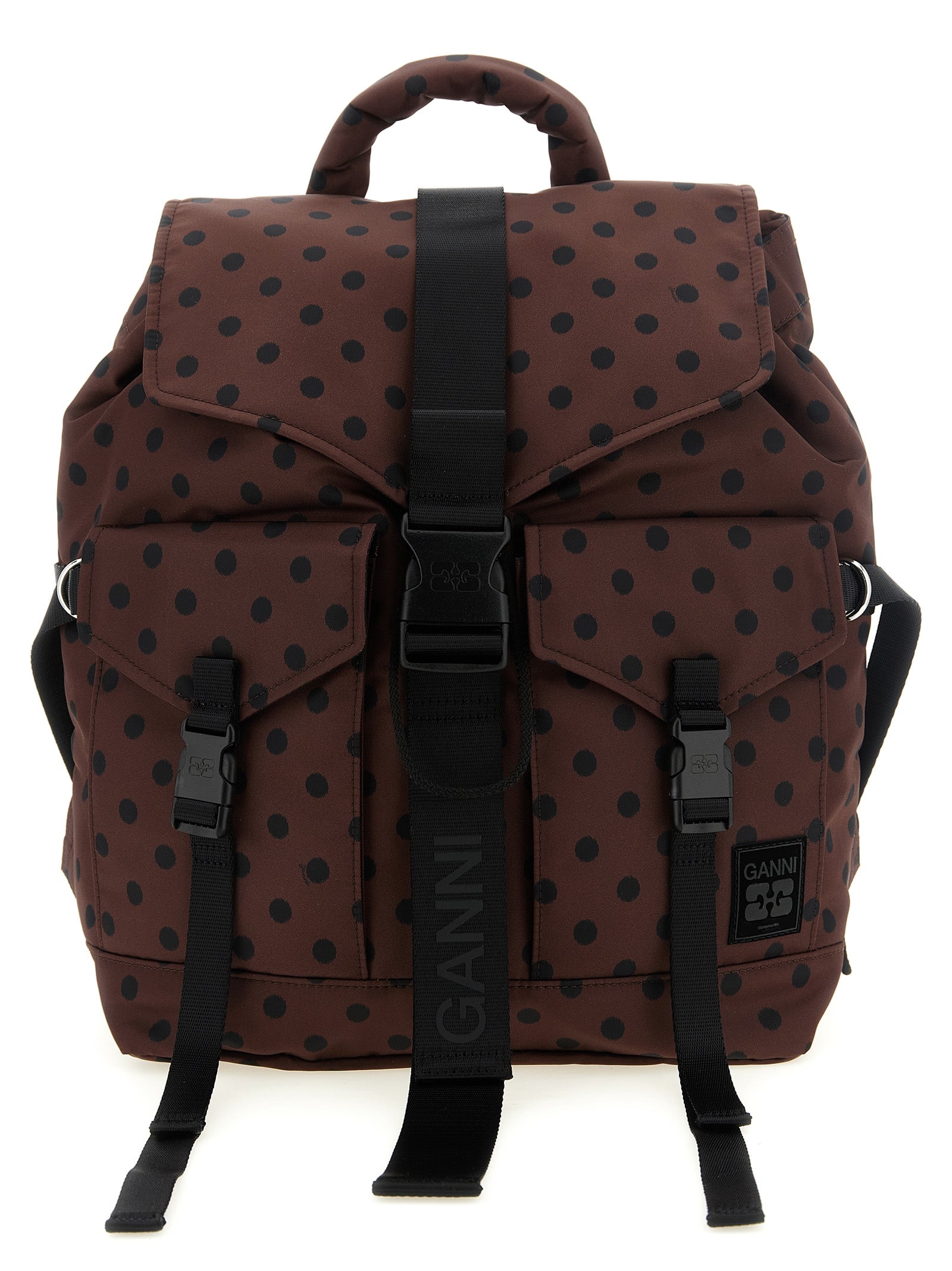 Ganni Brauner Rucksack aus recyceltem Polyamid