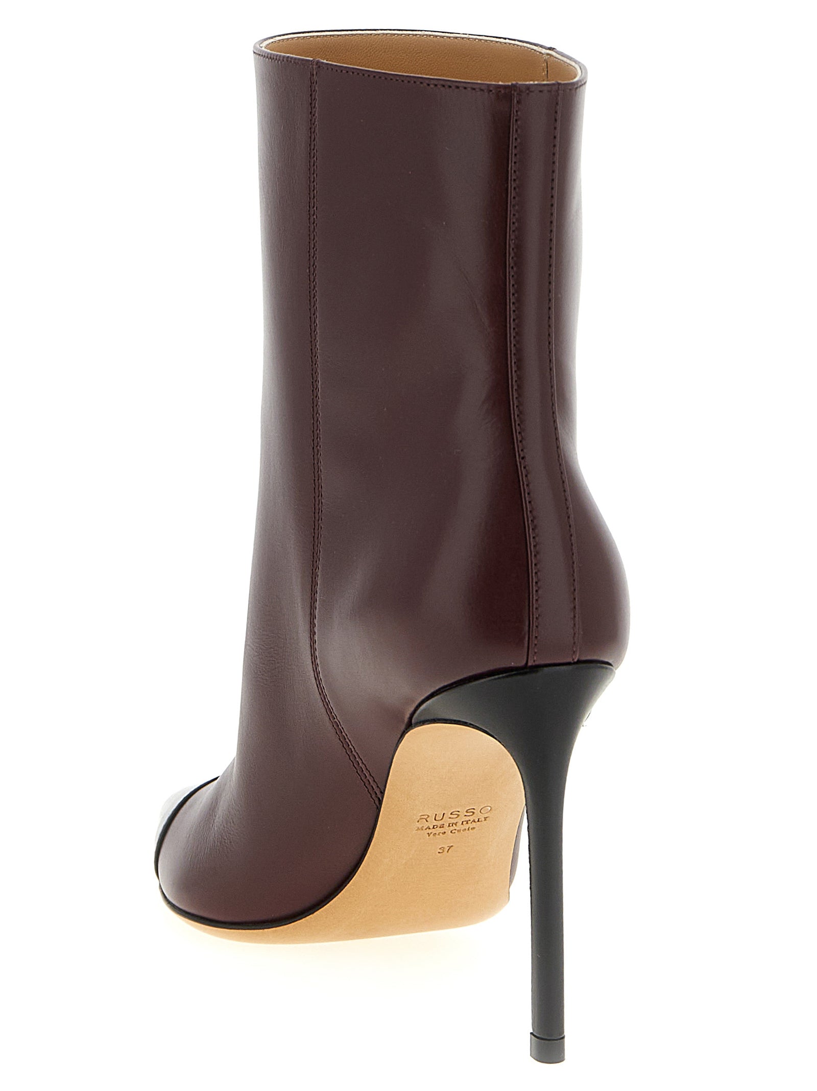 Francesco Russo Ankle Boots in Bordeaux Goatskin