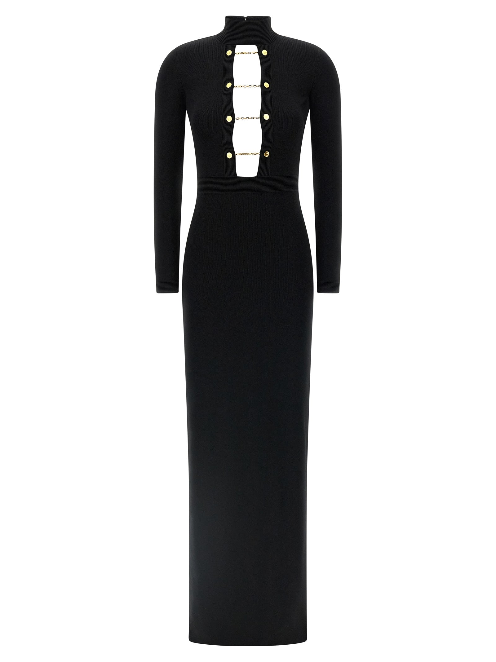 Elisabetta Franchi Schwarzes Viskose-Maxikleid