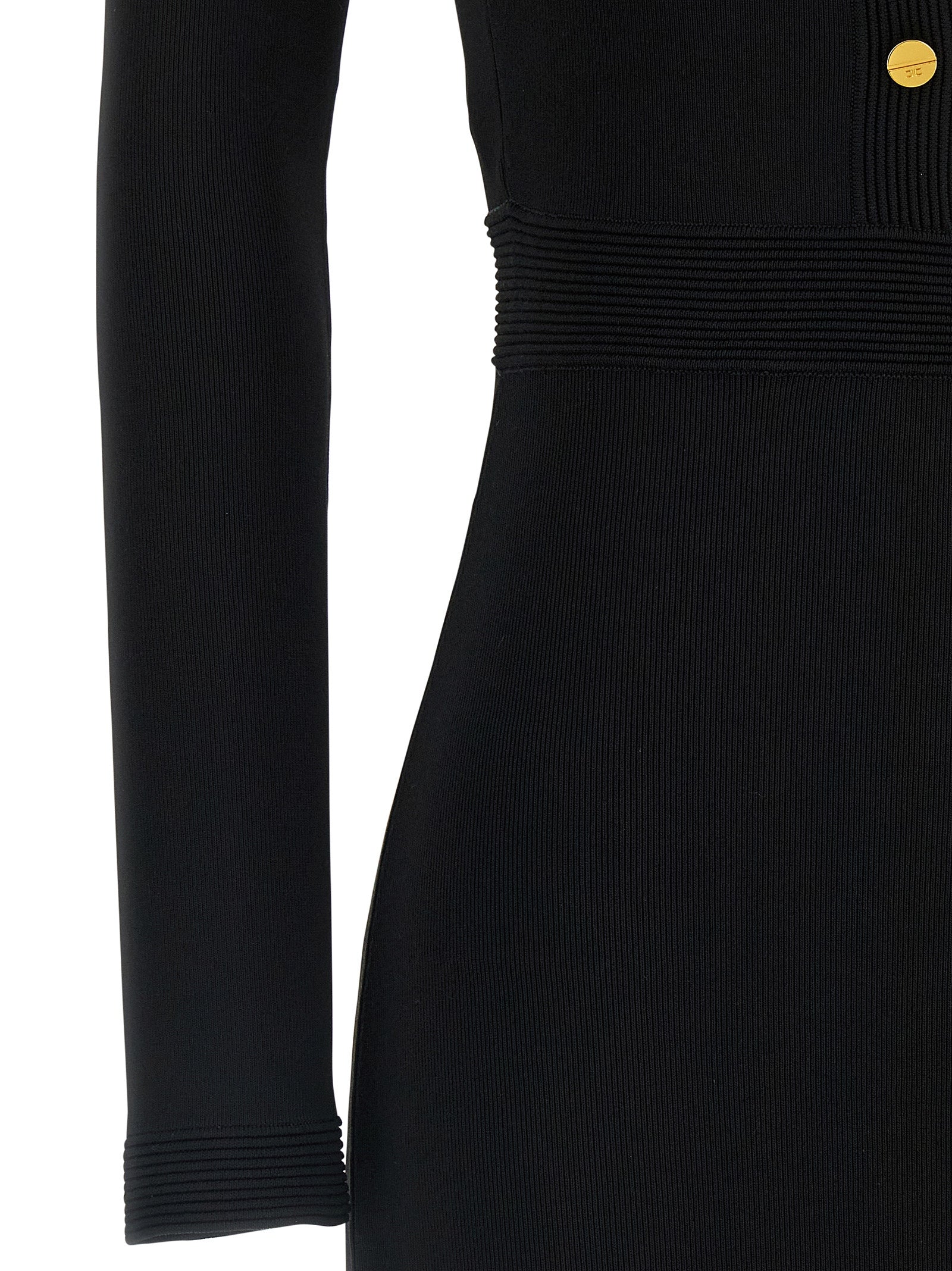Elisabetta Franchi Schwarzes Viskose-Maxikleid
