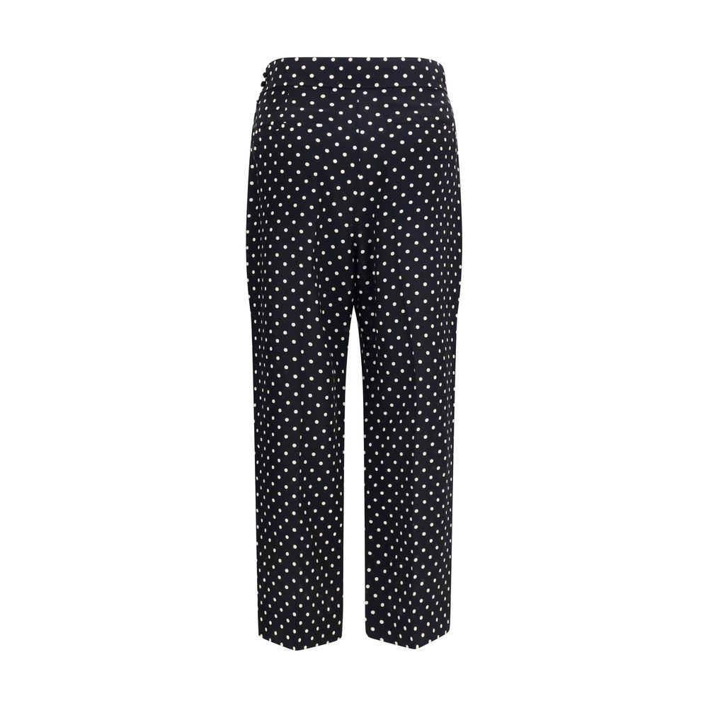 Valentino Garavani Schwarze Seiden-Cropped-Hose