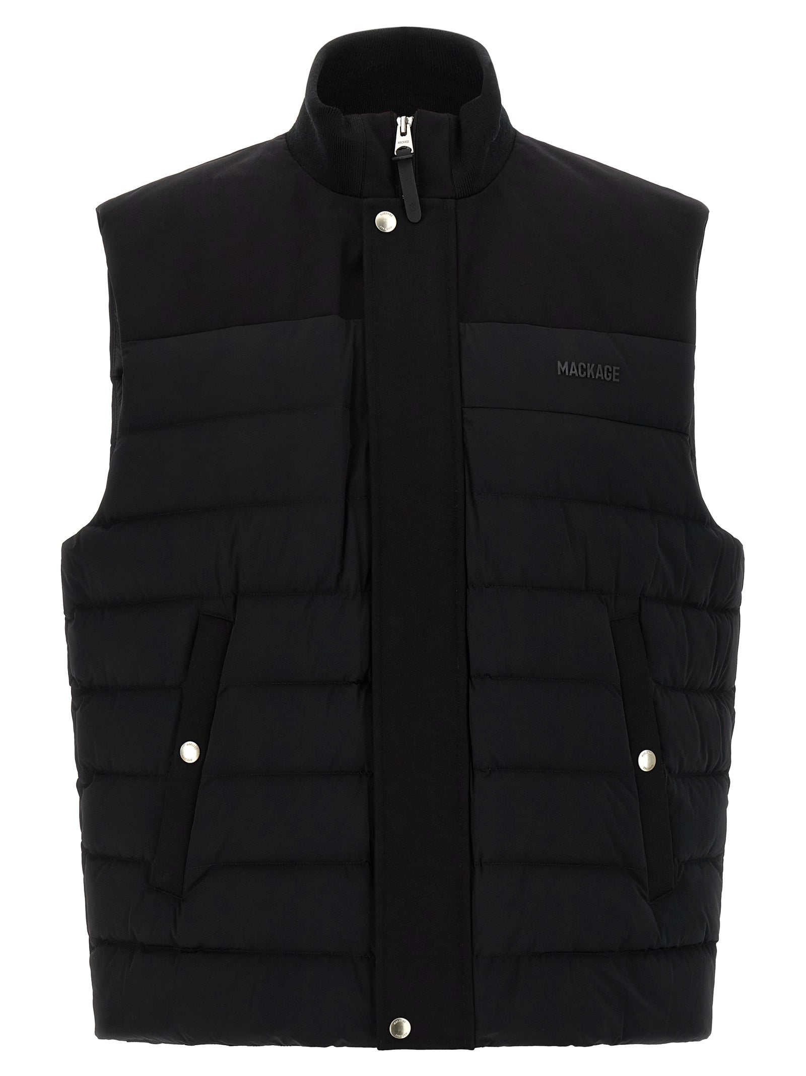 Mackage Schwarze ärmellose Nylon-Jacke