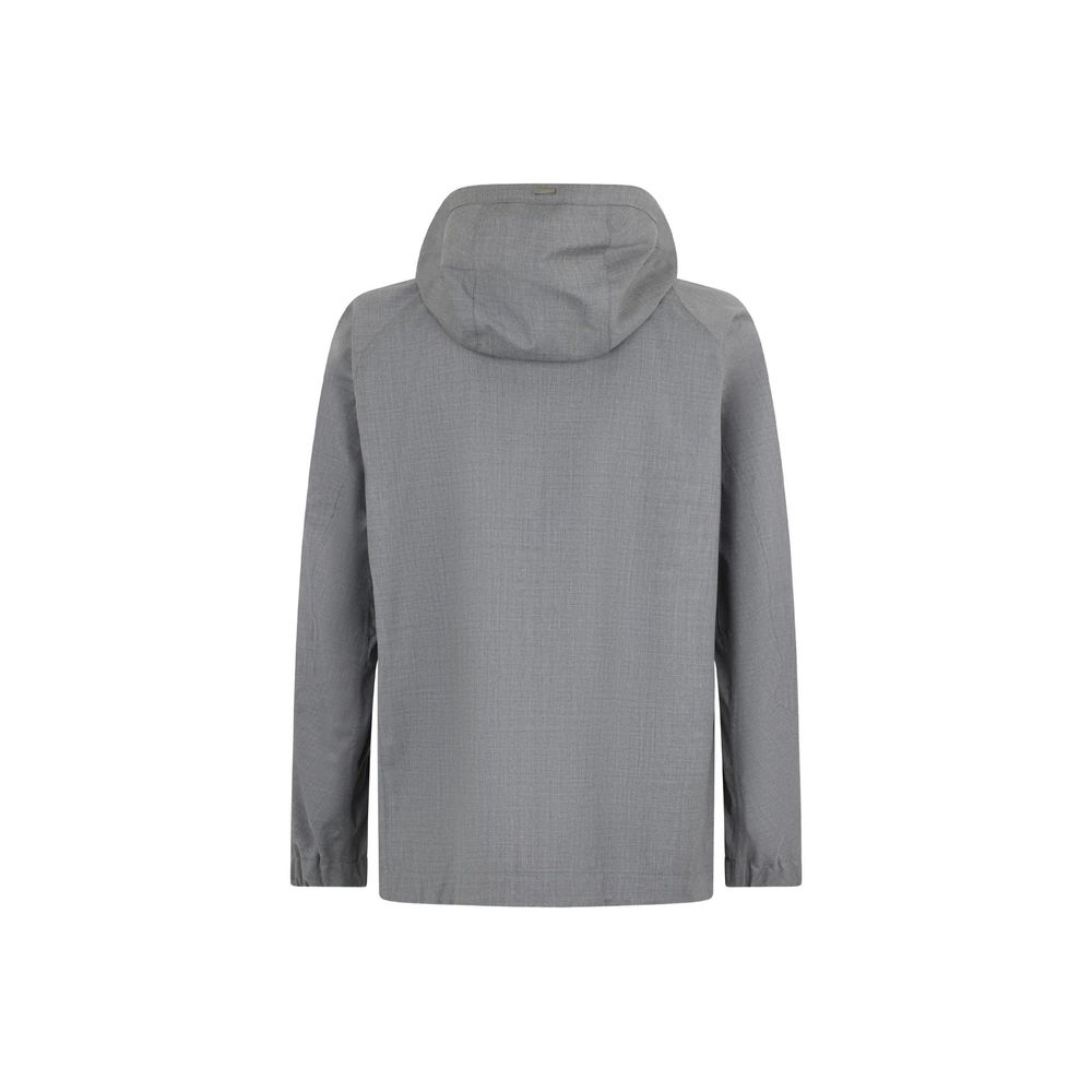 Herno Graue Jacke aus reiner Schurwolle