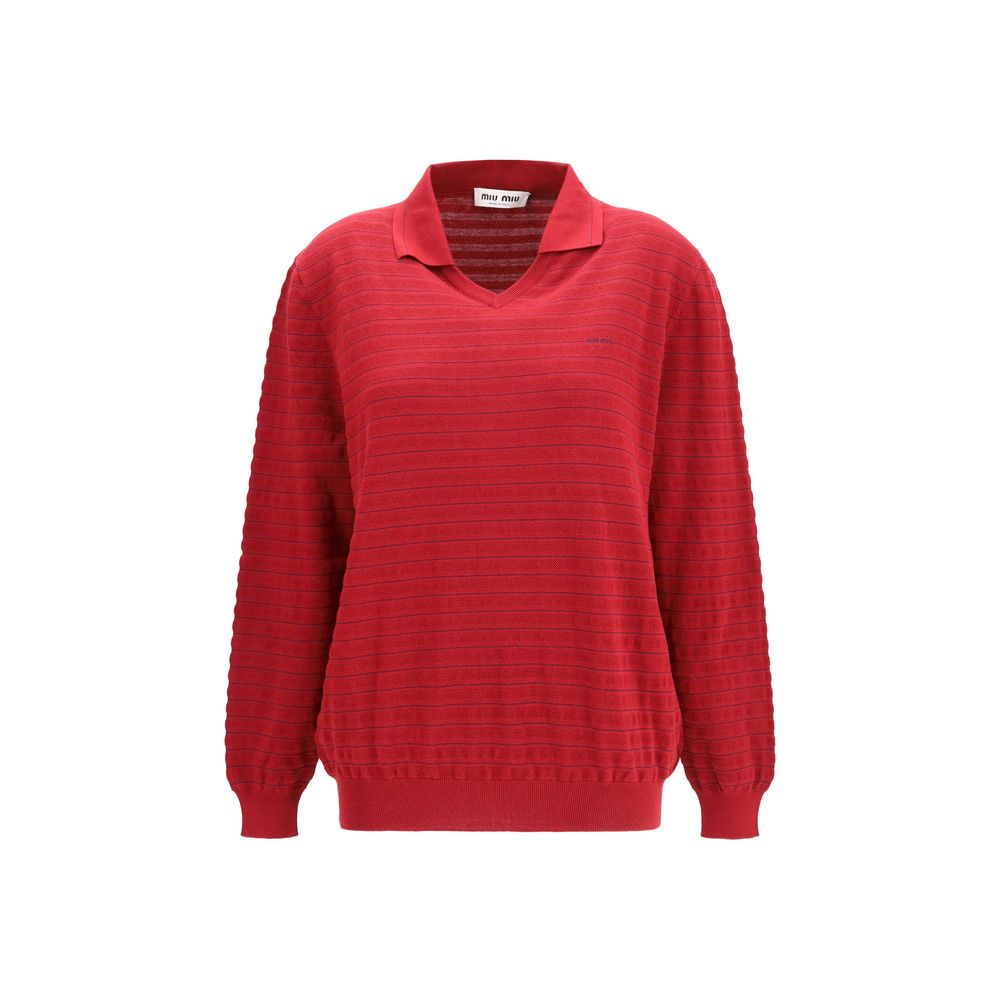Miu Miu Sweatshirt aus Baumwolle in Bordeaux