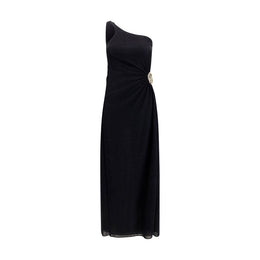Oséree Schwarzes Polyamid-Cocktailkleid