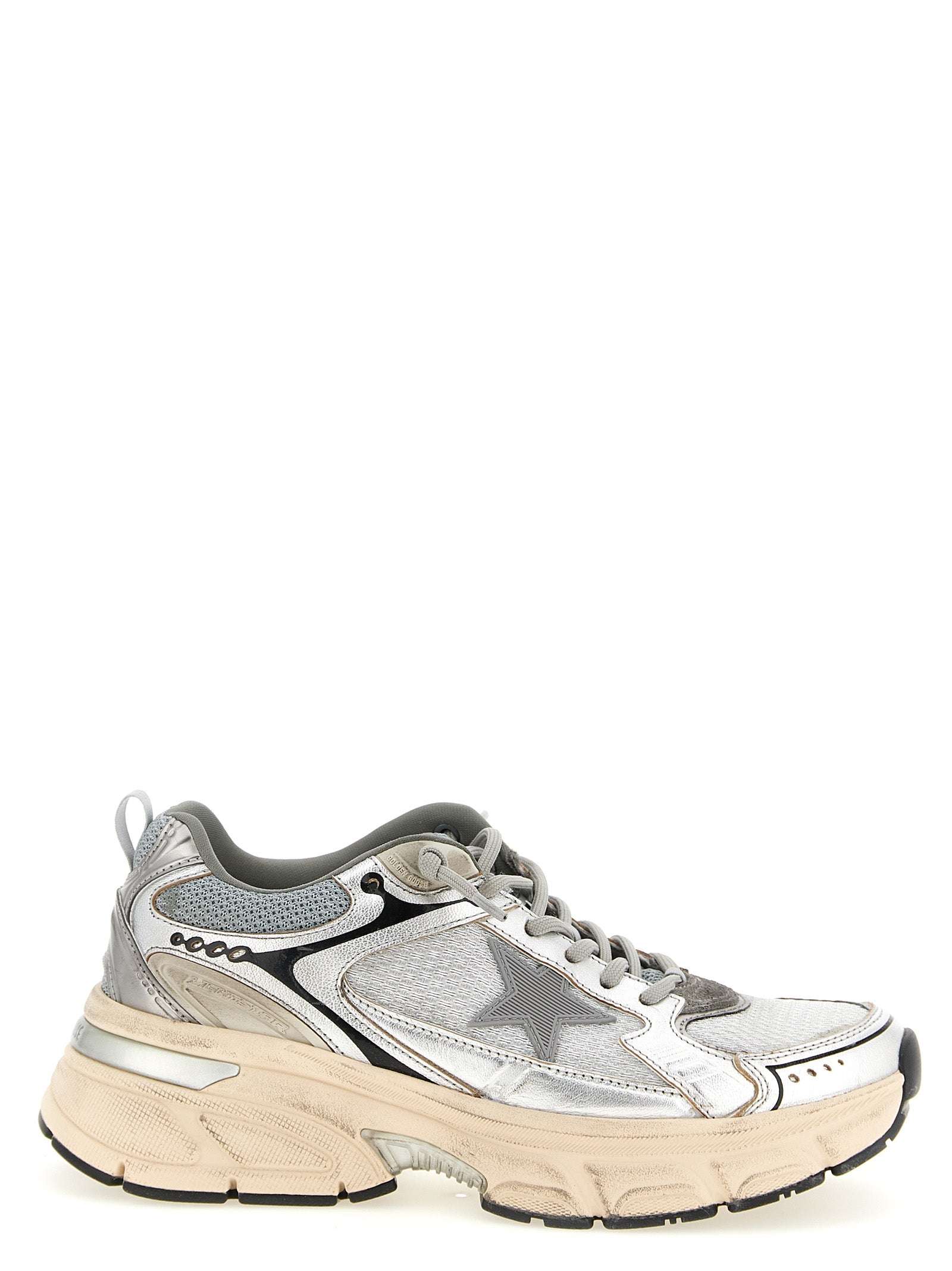 Golden Goose Silberne Leder Chunky Sneaker