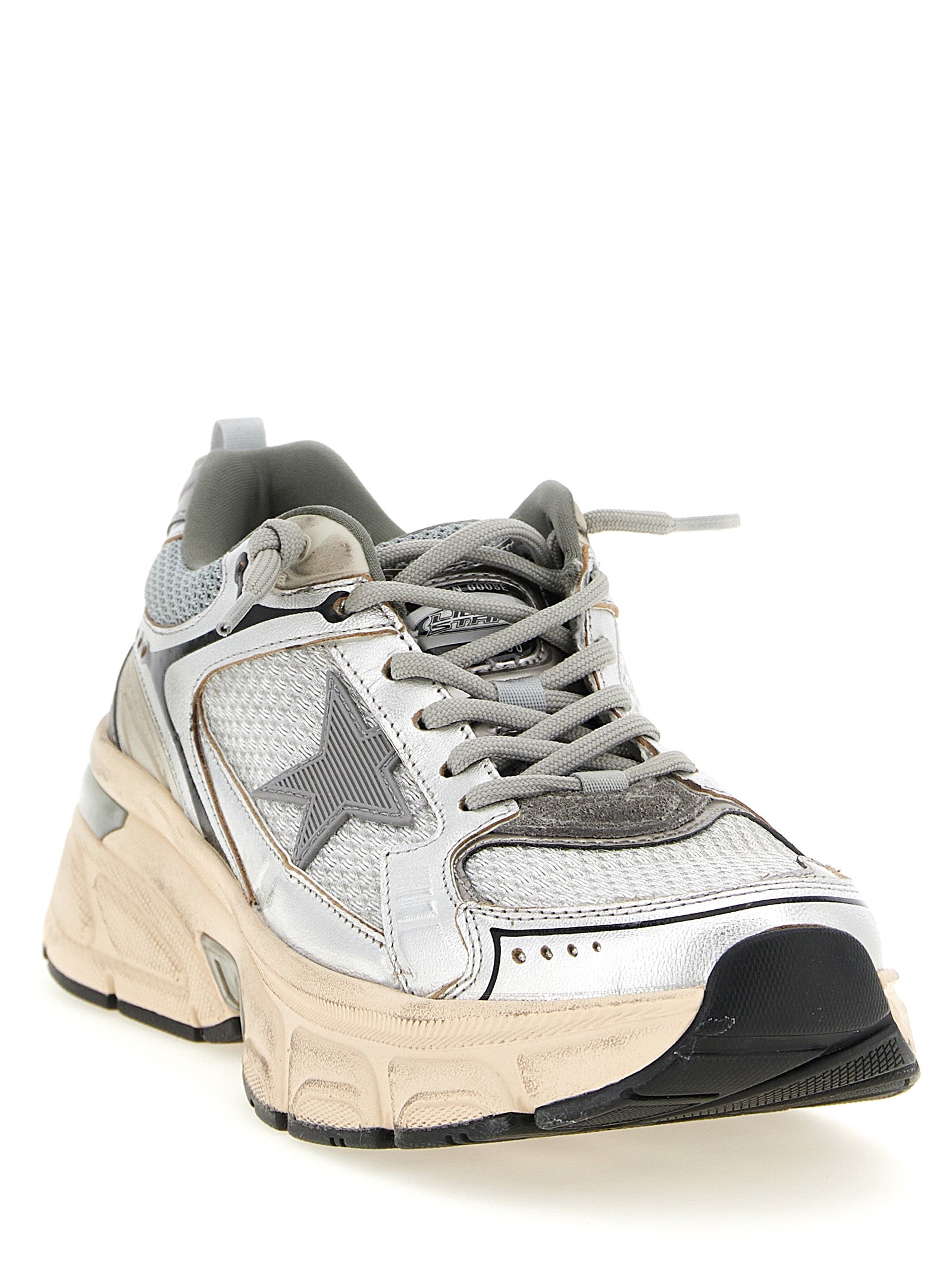 Golden Goose Silberne Leder Chunky Sneaker