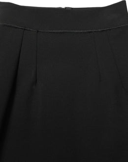 Dolce & Gabbana Schwarzer Nylon Minirock mit hoher Taille