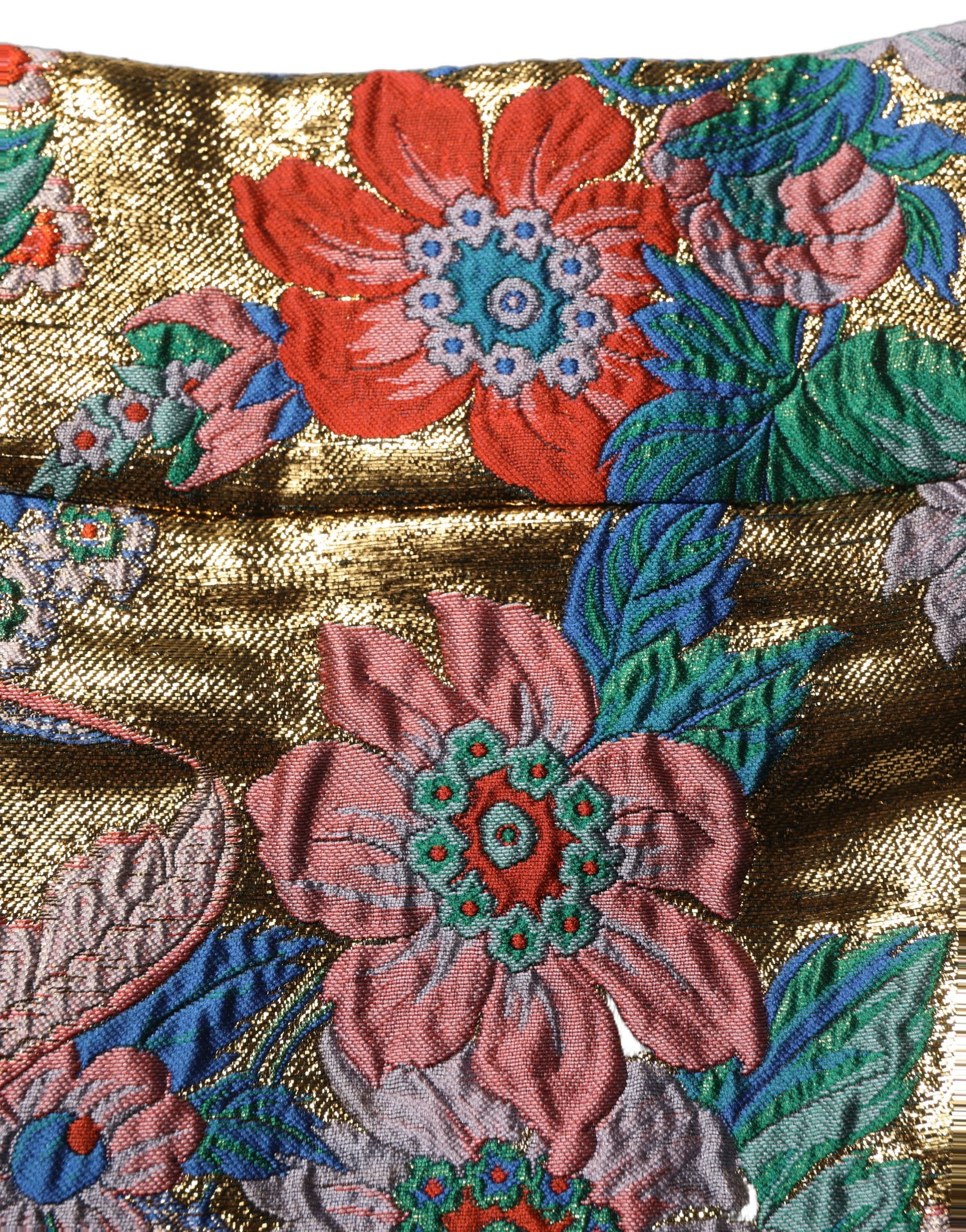Dolce & Gabbana Minirock aus mehrfarbigem Blumen-Jacquard mit mittlerer Taille