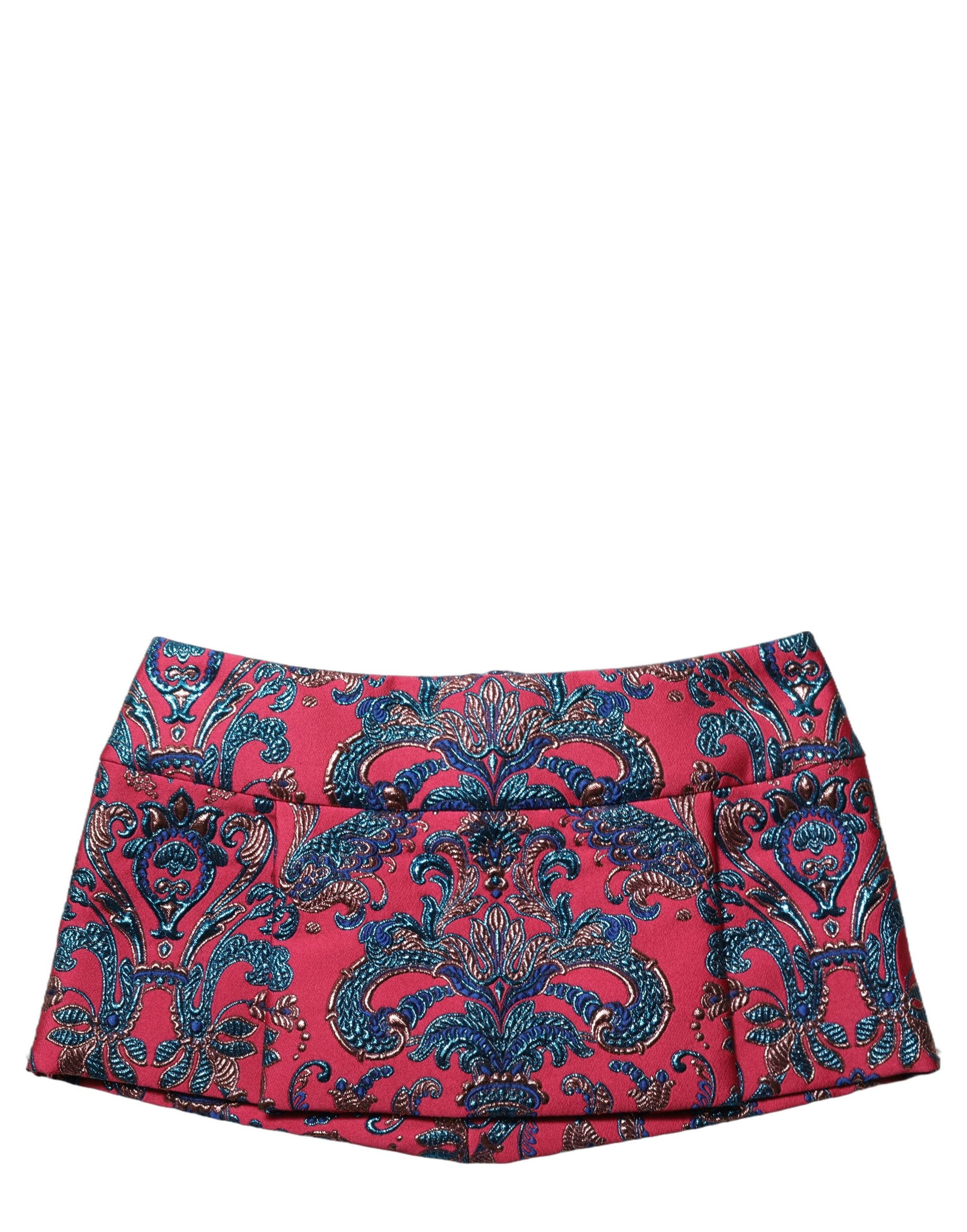 Dolce & Gabbana Minirock aus mehrfarbigem Blumen-Jacquard mit mittlerer Taille