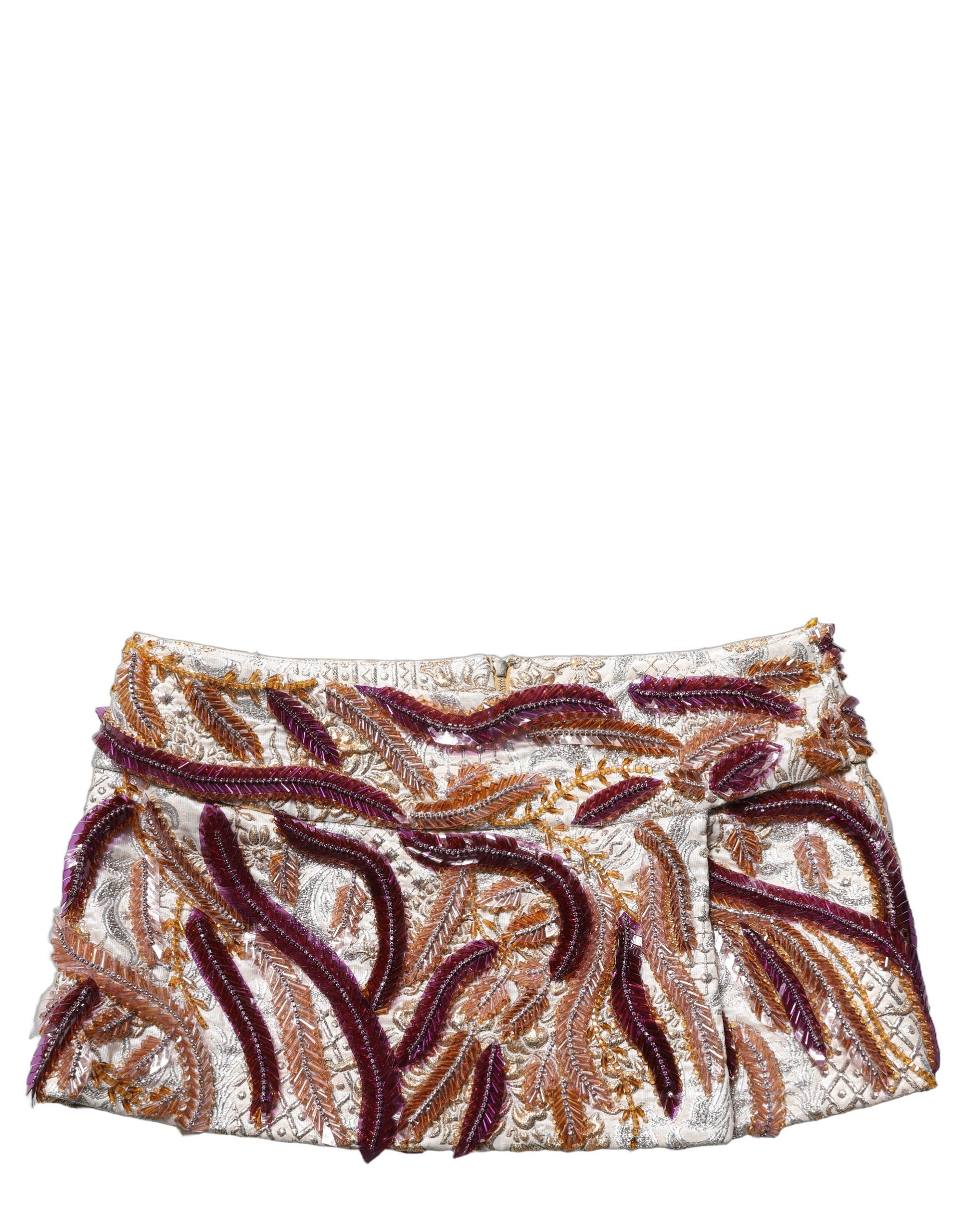 Dolce & Gabbana Minirock in A-Linie mit mittelhohem Bund und mehrfarbigen Pailletten