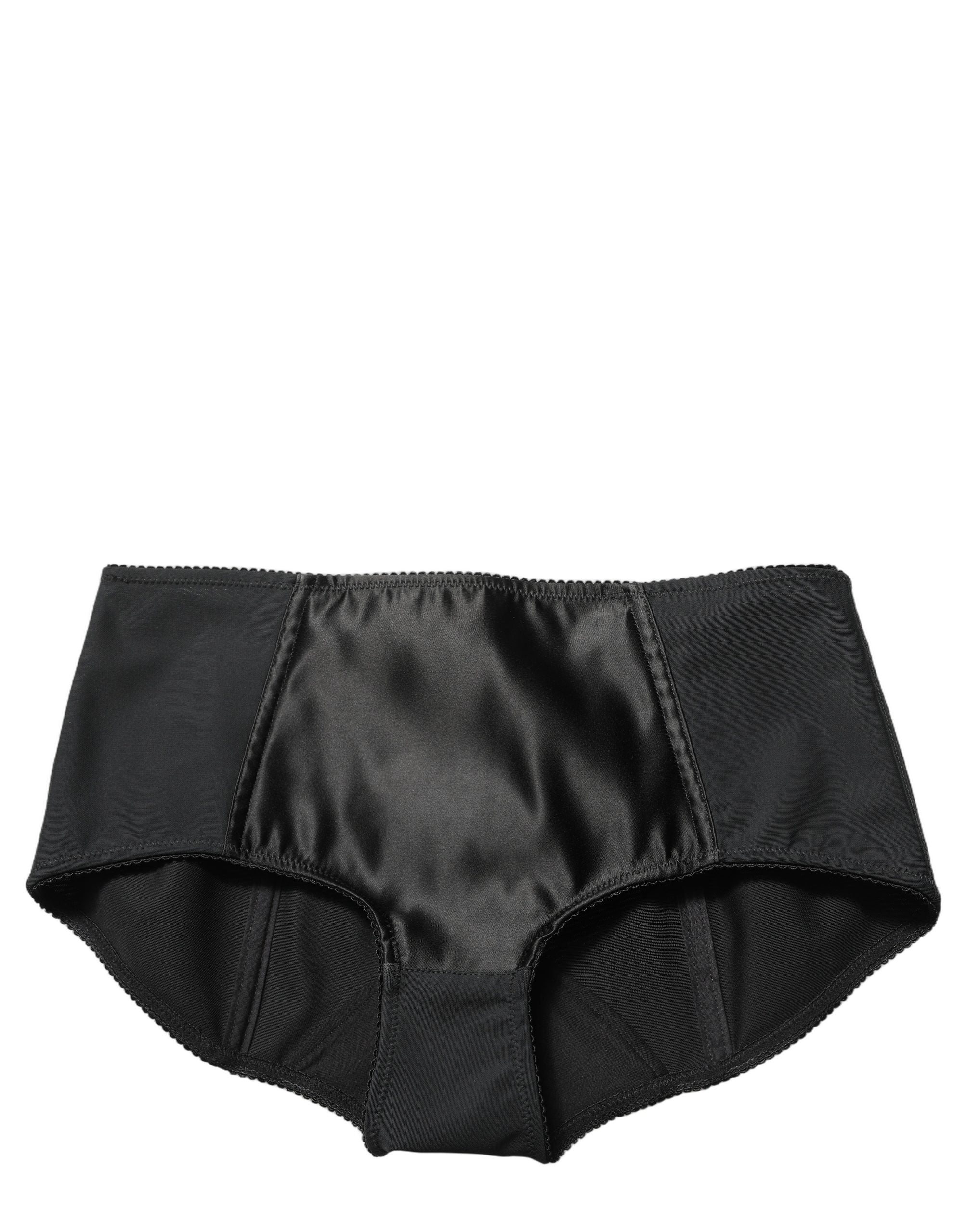 Dolce & Gabbana Schwarze Low-Waist-Culotte-Hotpants aus Satin