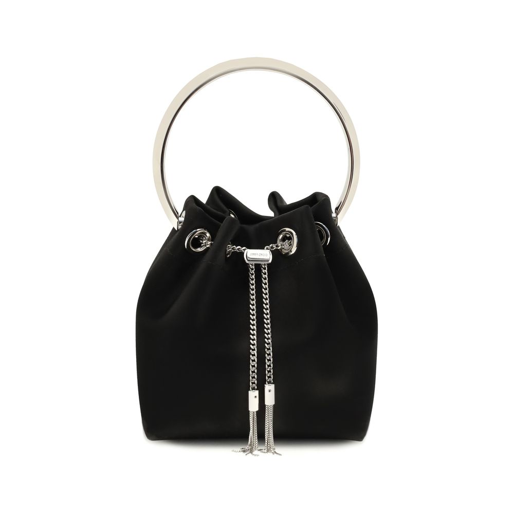 Jimmy Choo Schwarze Baumwoll-Umhängetasche