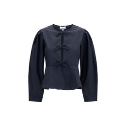 Ganni Schwarze Baumwollbluse