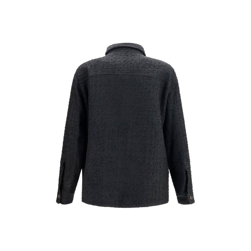Balmain Schwarze Baumwoll-Shell-Jacke