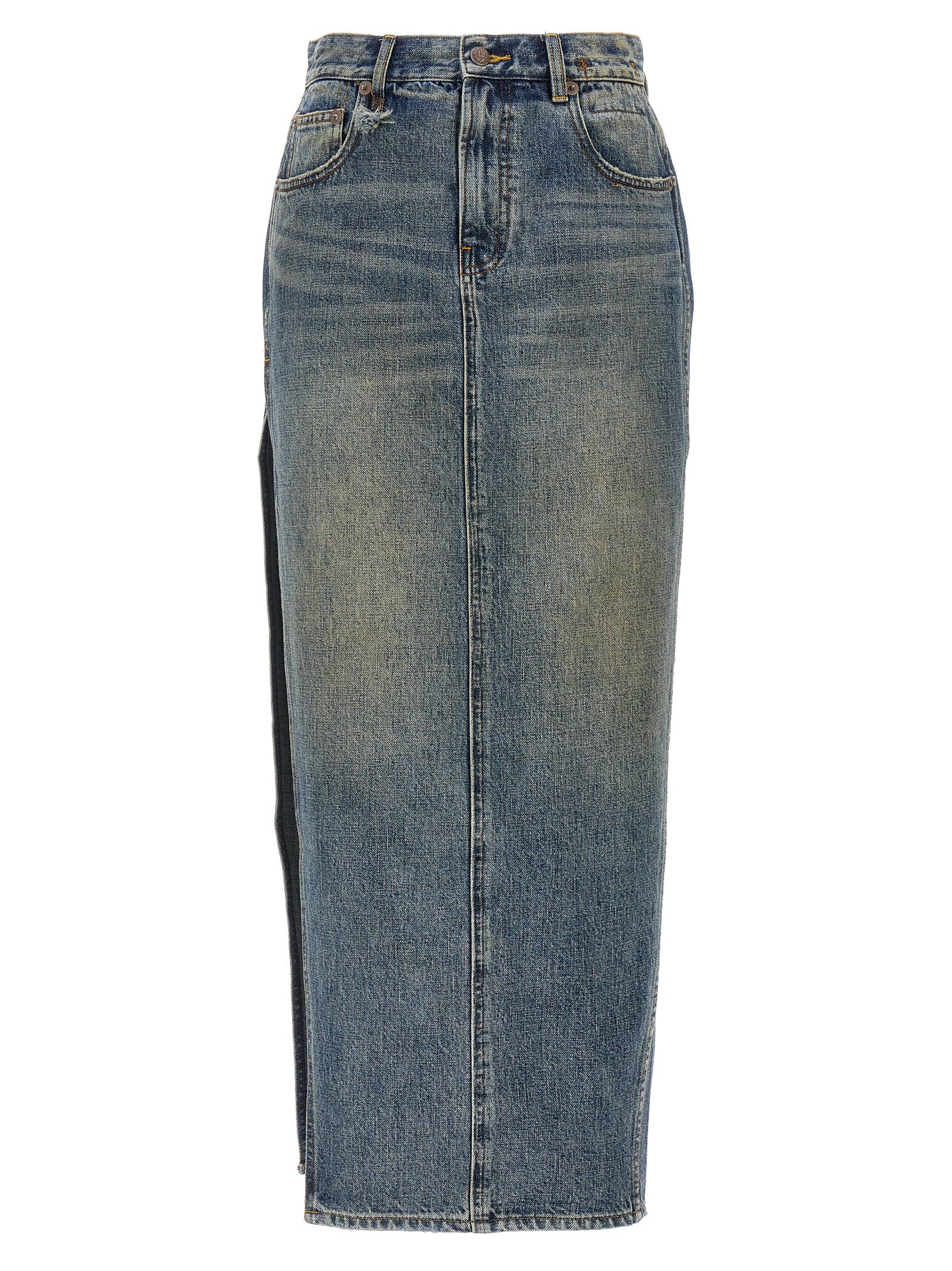 R13 Blaue Baumwoll-Minirock