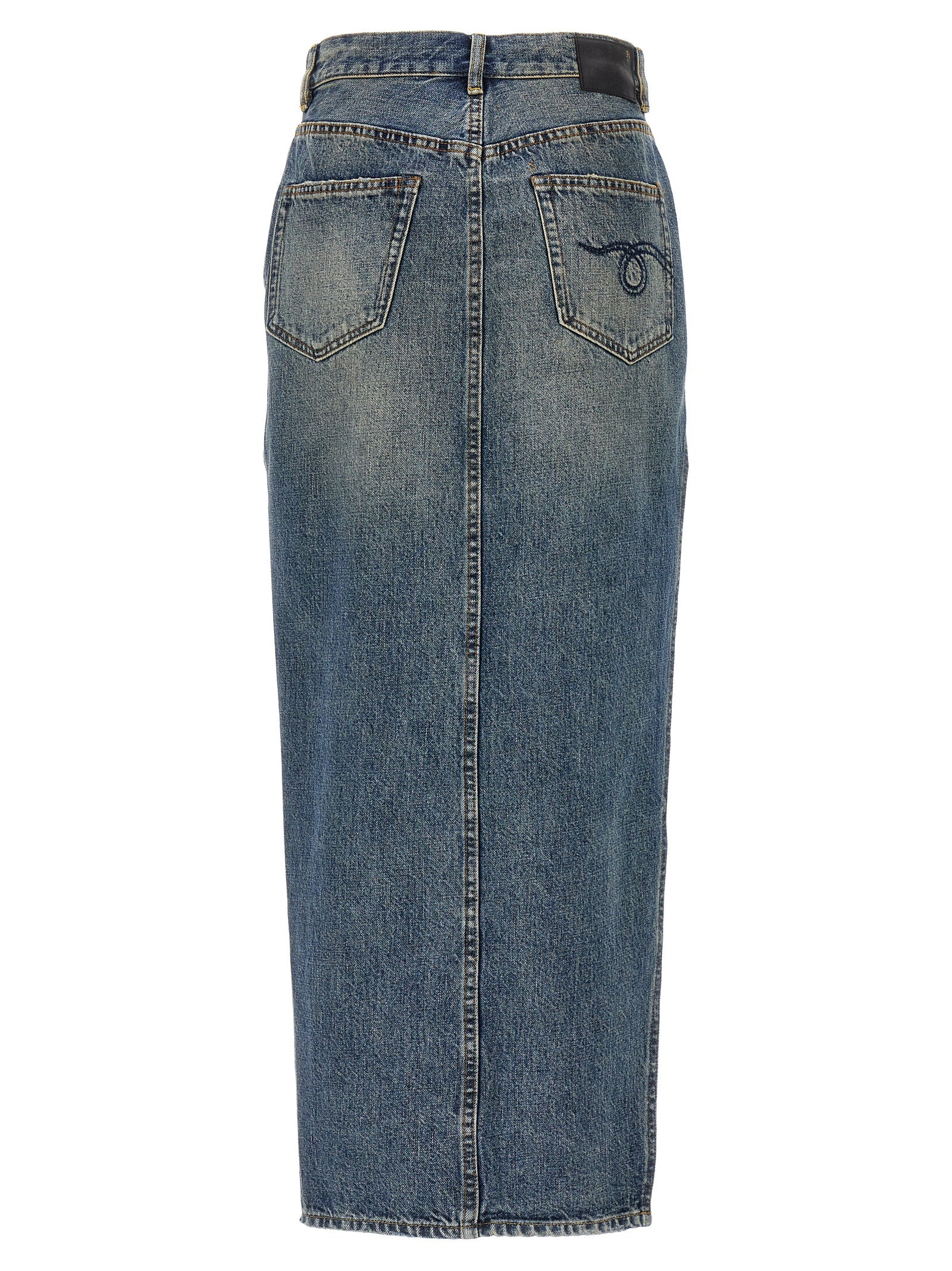 R13 Blaue Baumwoll-Minirock