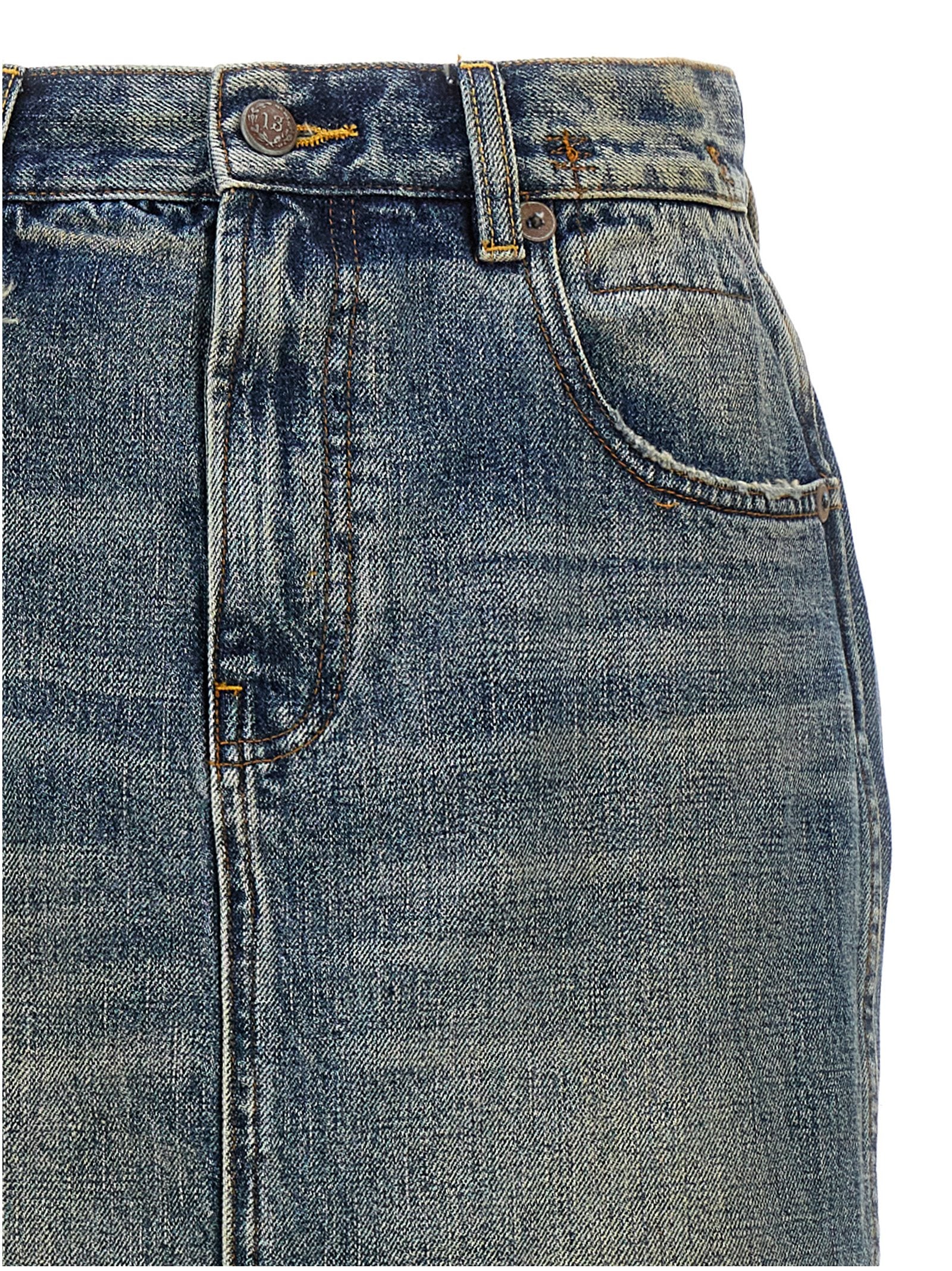 R13 Blaue Baumwoll-Minirock