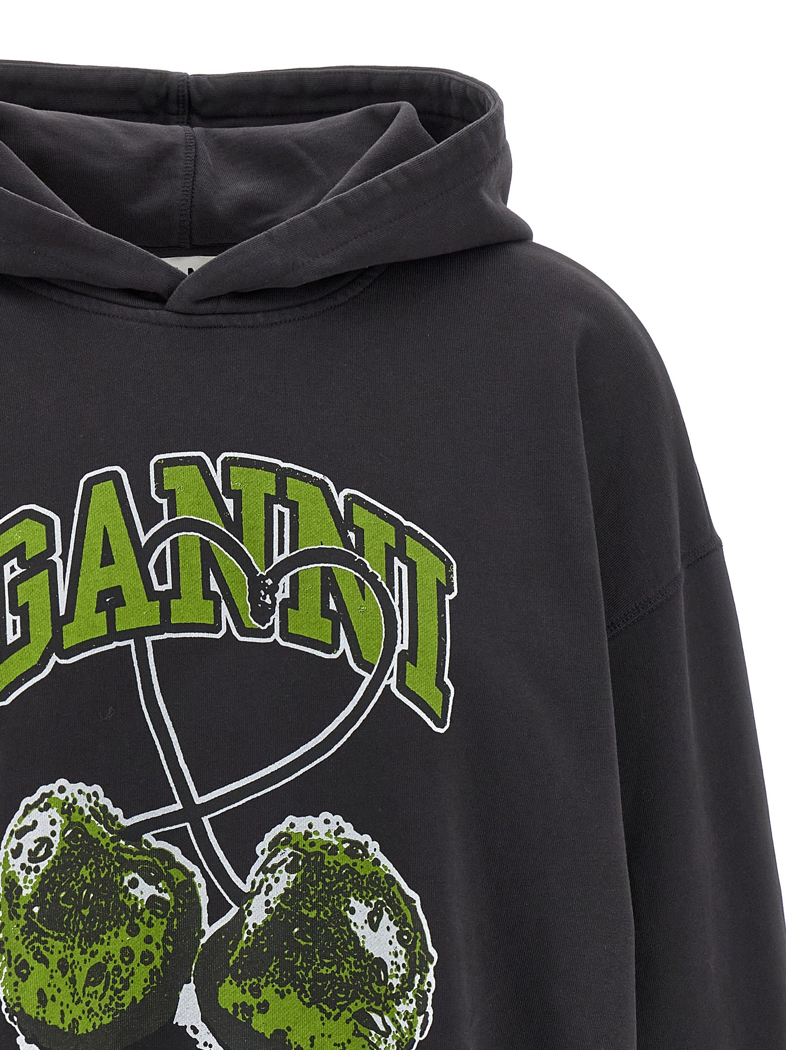Ganni Grauer Bio-Baumwoll-Hoodie