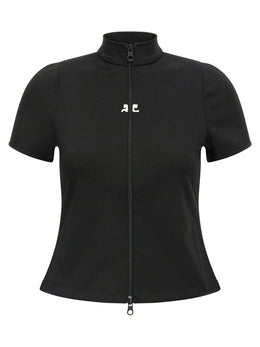 Courrèges Schwarzes Polyester-Oberteil