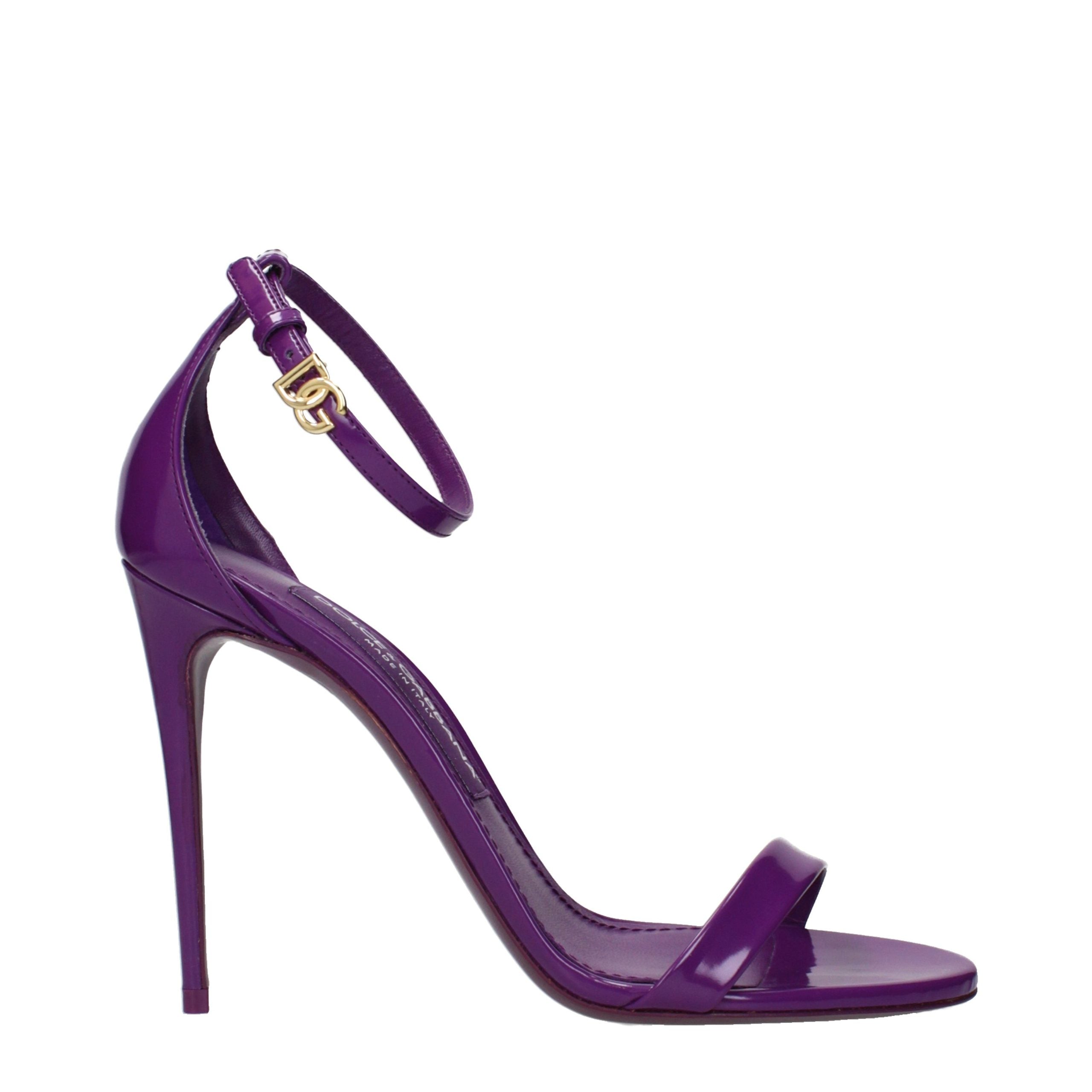 Dolce & Gabbana Lila Leder-Stiletto-Sandalen