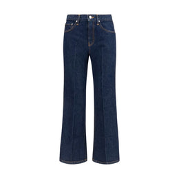 Khaite Blaue Baumwoll-Jeans mit ausgestelltem Bein