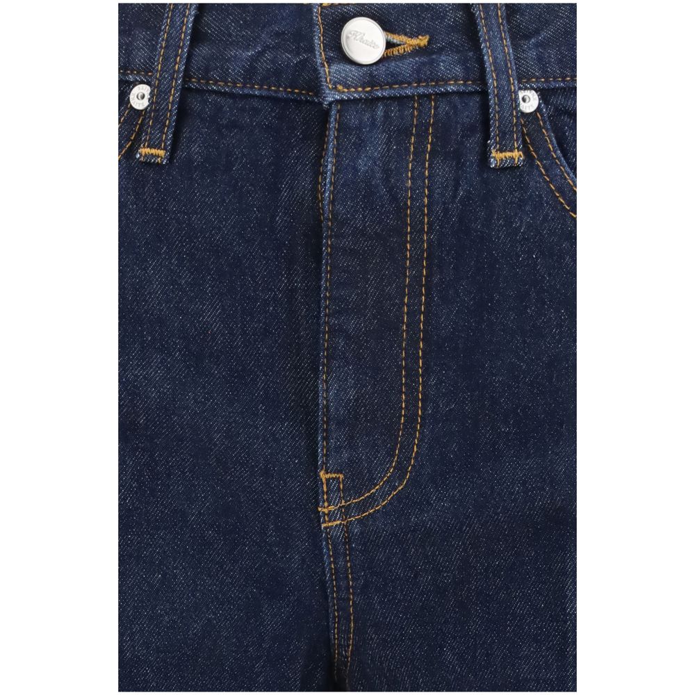 Khaite Blaue Baumwoll-Jeans mit ausgestelltem Bein