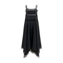 Ganni Schwarzes Seiden-Cocktailkleid