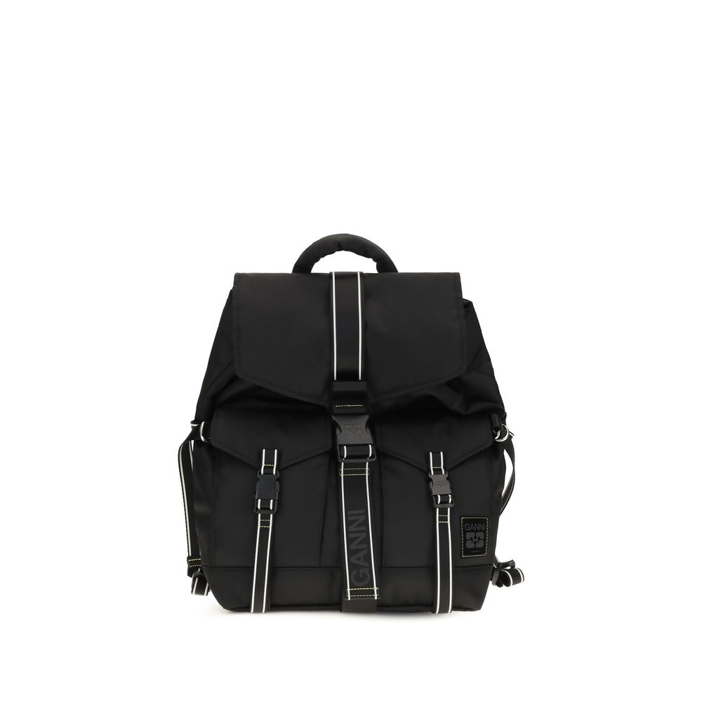 Ganni Schwarzer Rucksack aus recyceltem Polyamid