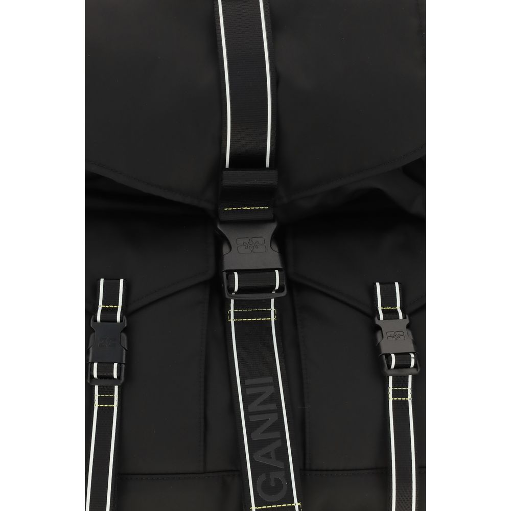 Ganni Schwarzer Rucksack aus recyceltem Polyamid