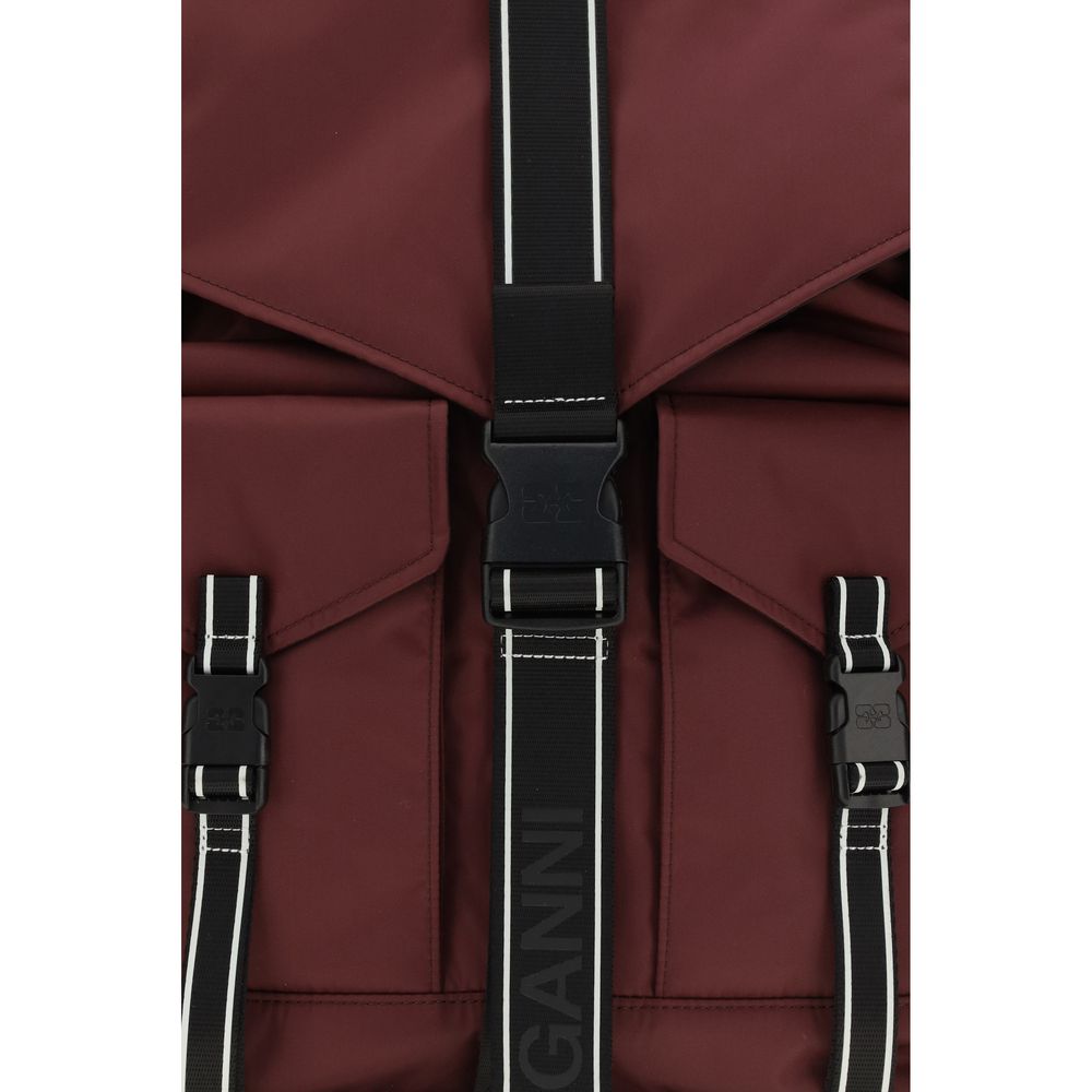 Ganni Rucksack aus recyceltem Polyamid in Bordeaux