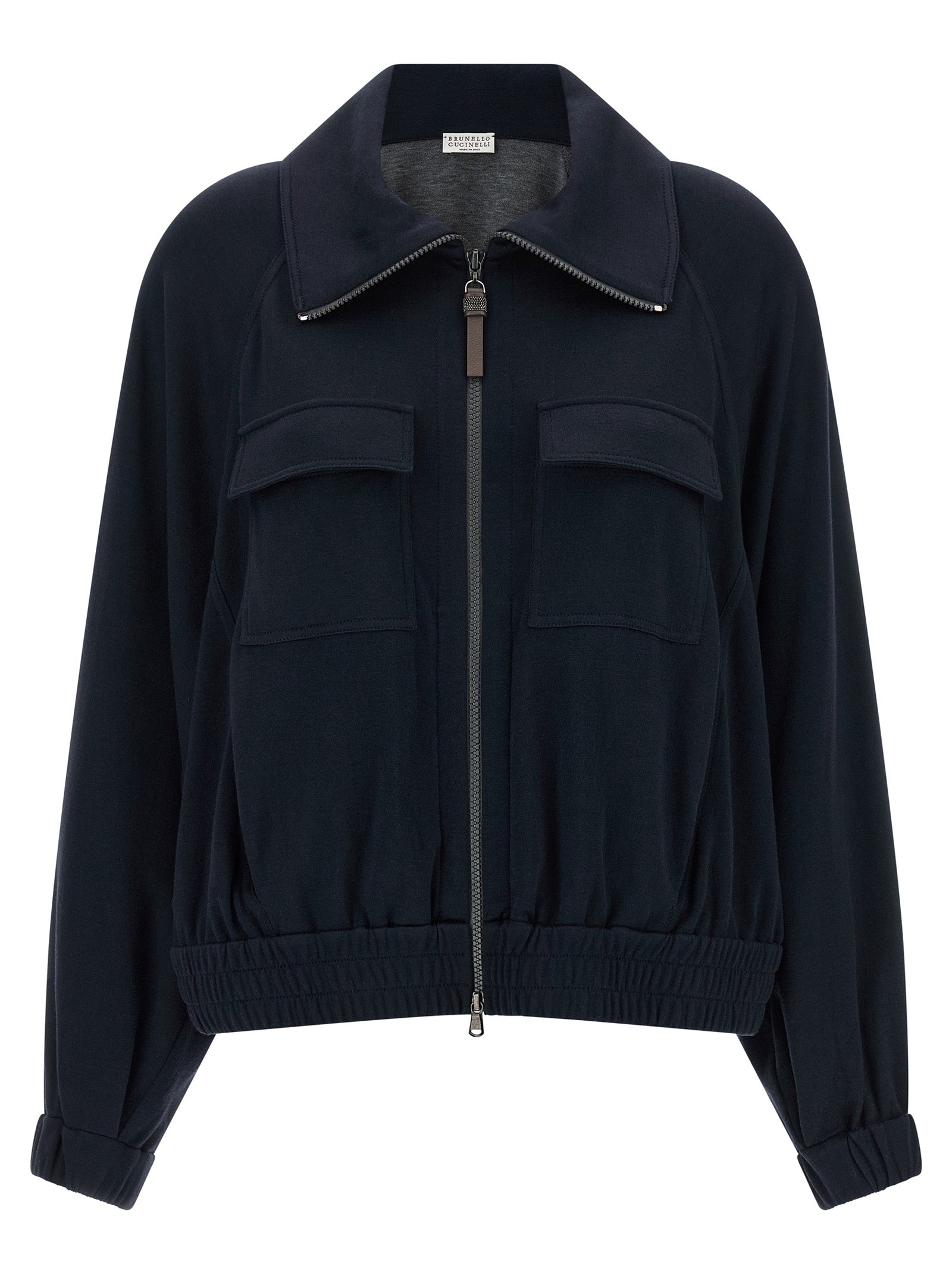 Brunello Cucinelli Blauer Baumwoll-Bomber