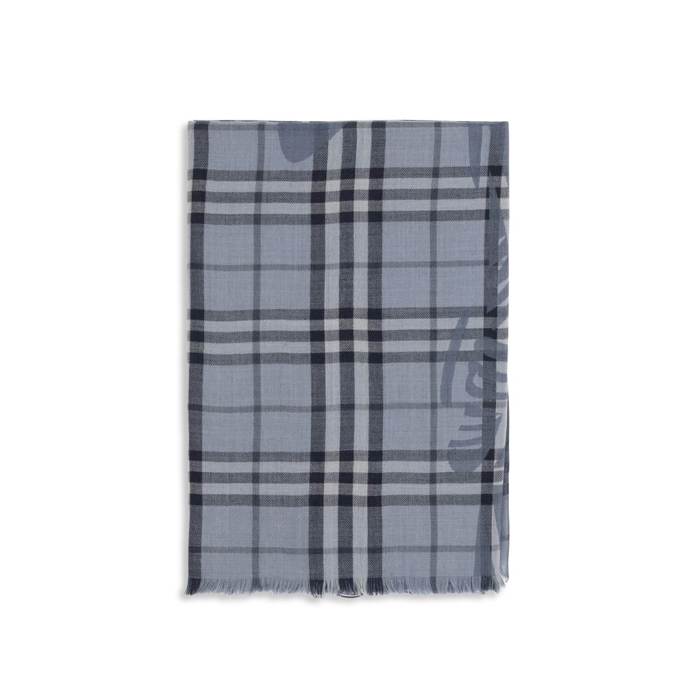 Burberry Blauer Wollschal Aries Foulard