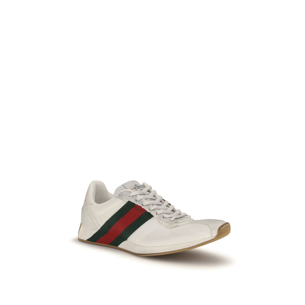 Gucci Weiße Sneaker aus Polyester im Athletic-Stil