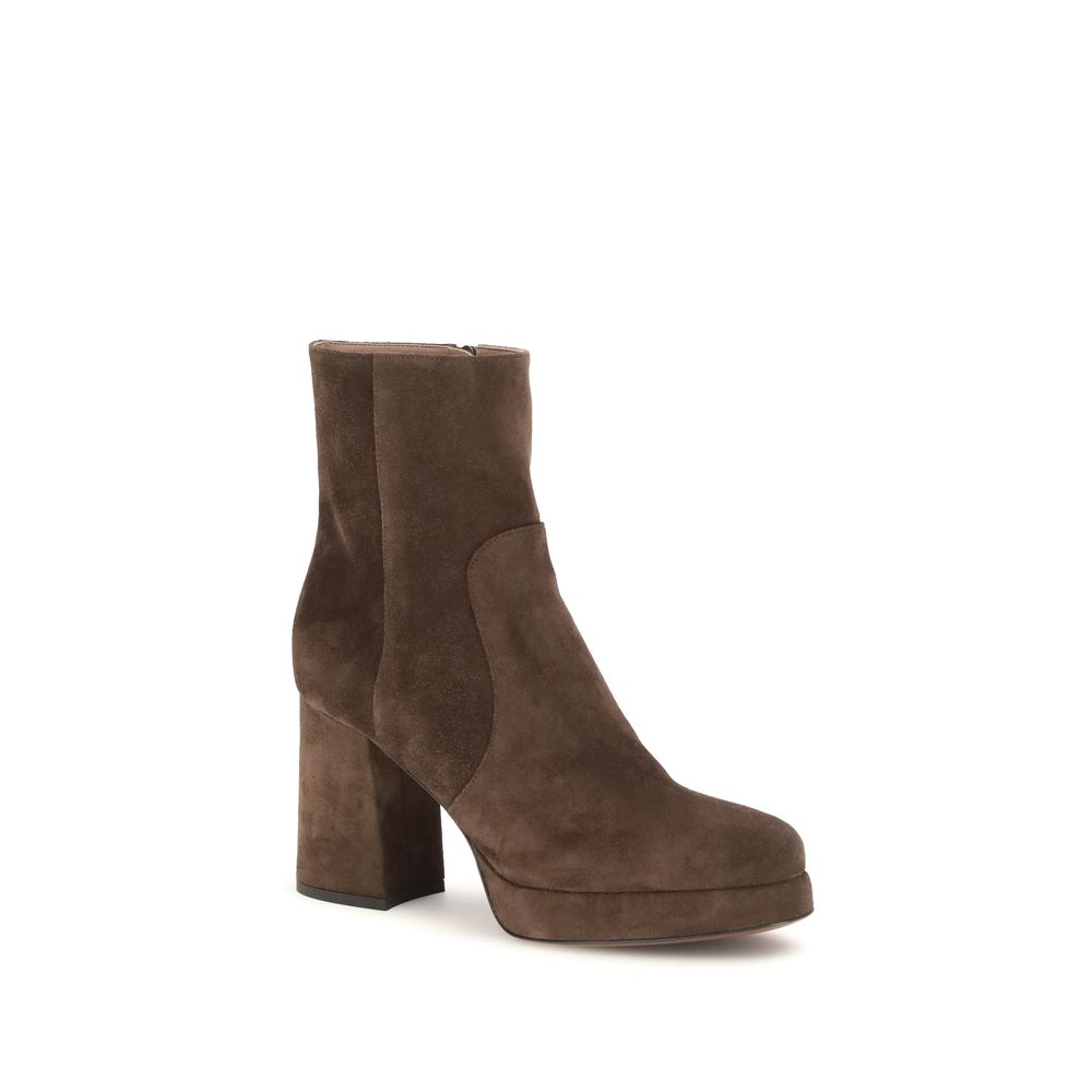 Valentino Garavani Braune Ankle Boots aus Kalbsleder Bos Taurus