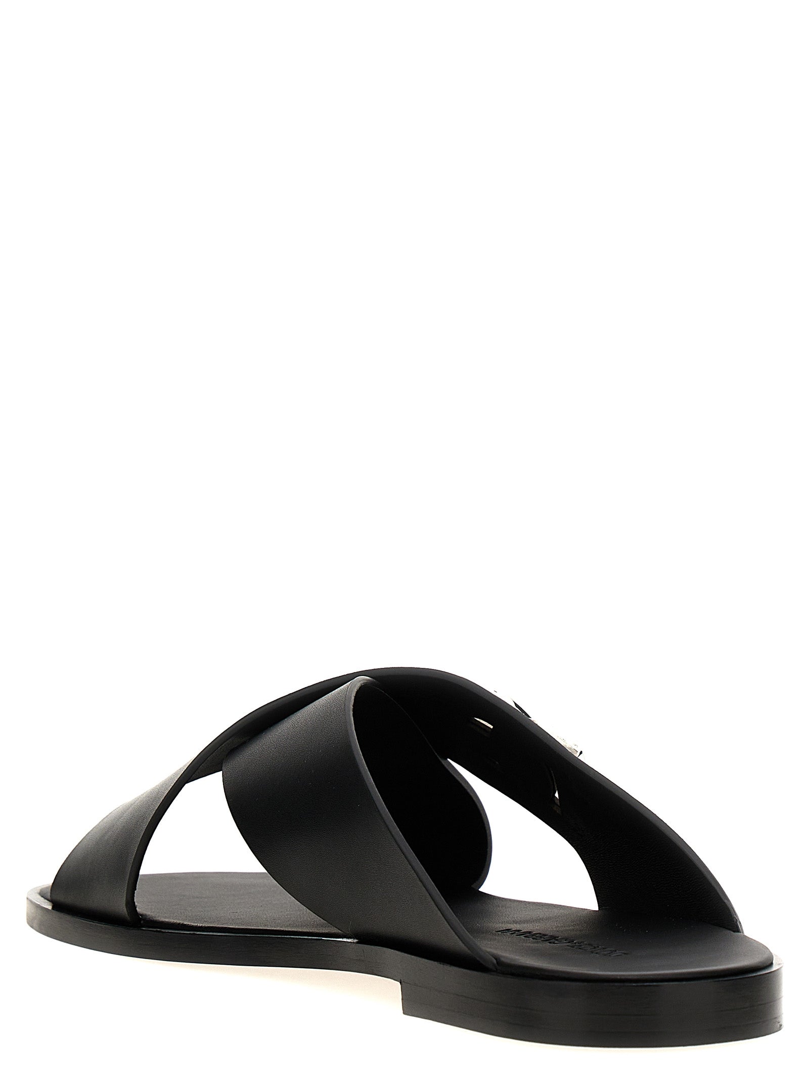 Dolce & Gabbana Schwarze Kalbsleder-Slipper