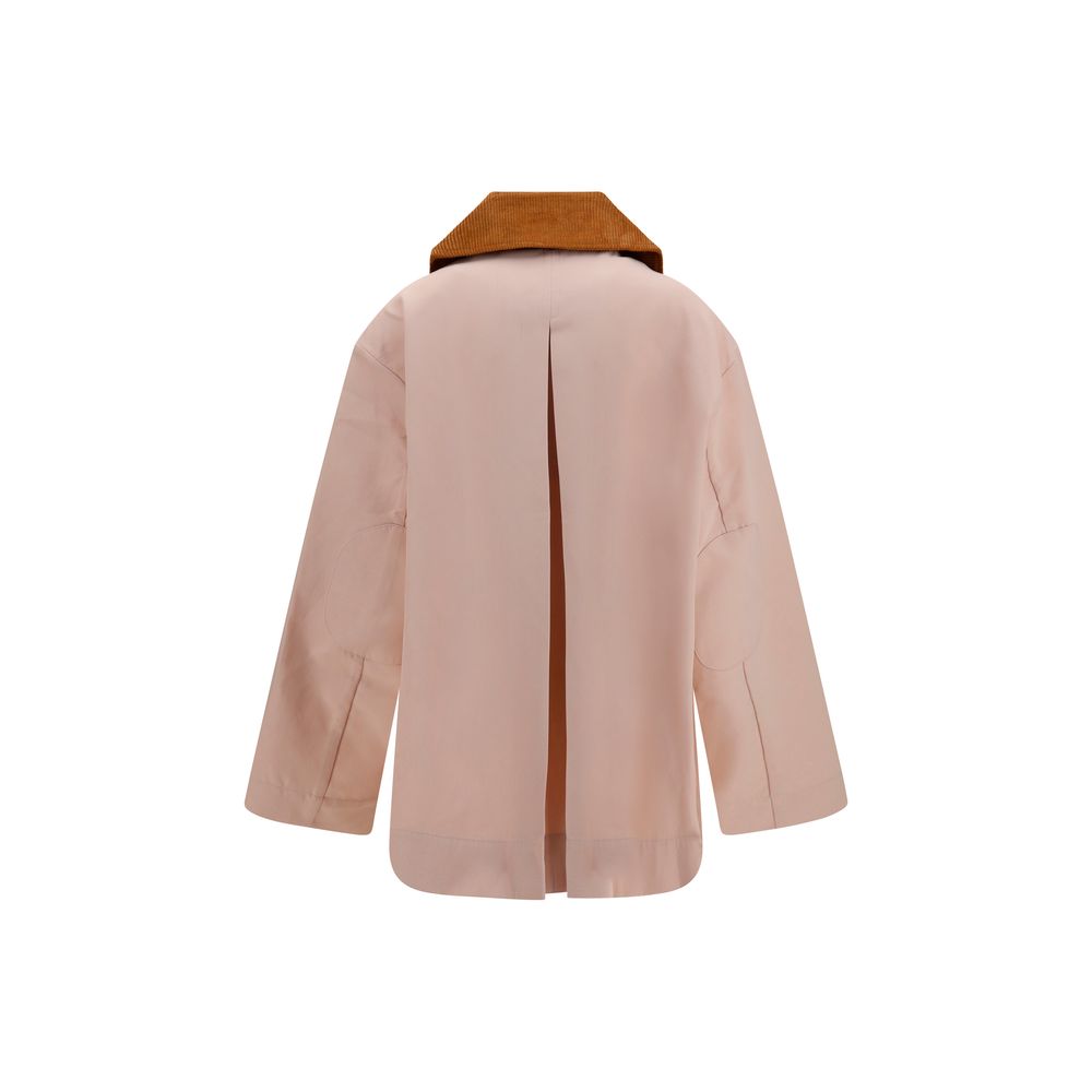Ganni Mehrfarbige Polyester-Jacke in voller Länge
