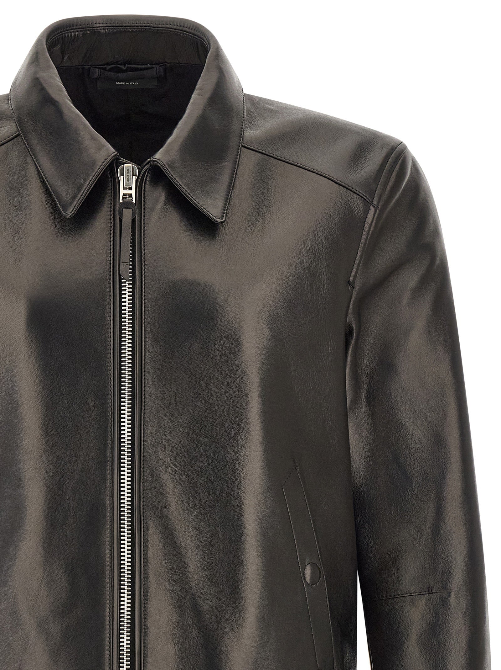 Tom Ford Schwarze Lammlederjacke