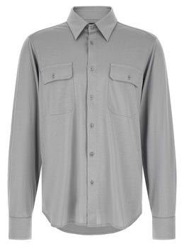 Tom Ford Graue Seidenbluse