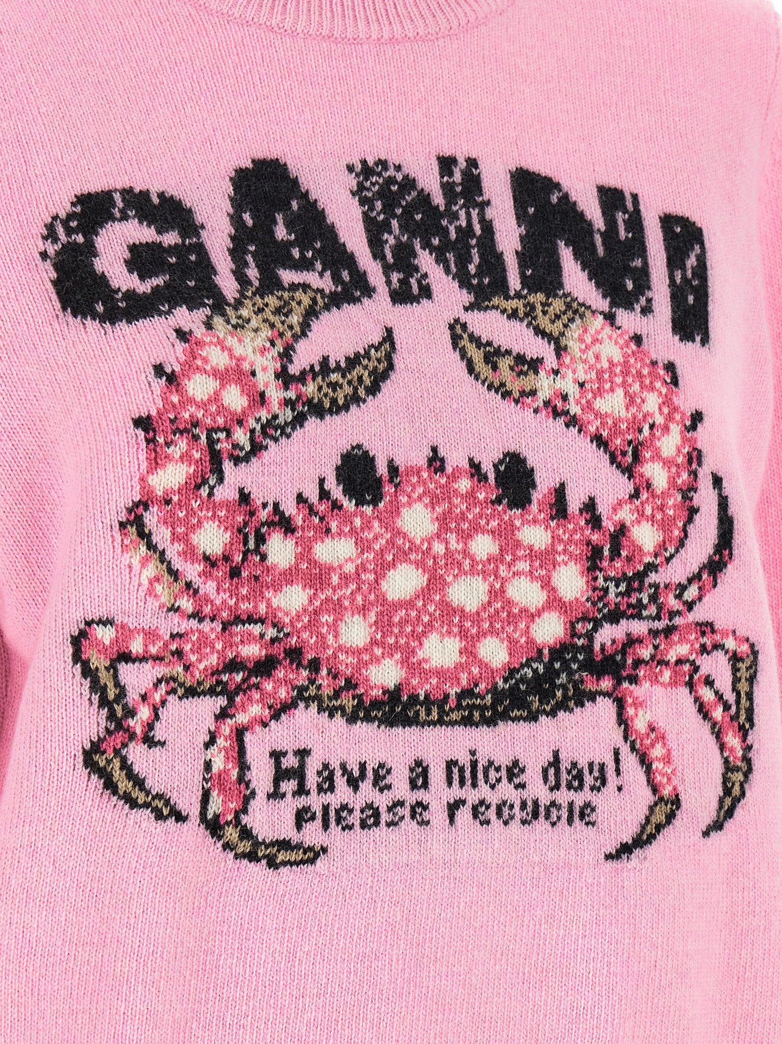 Ganni Mehrfarbige Wollstrickjacke