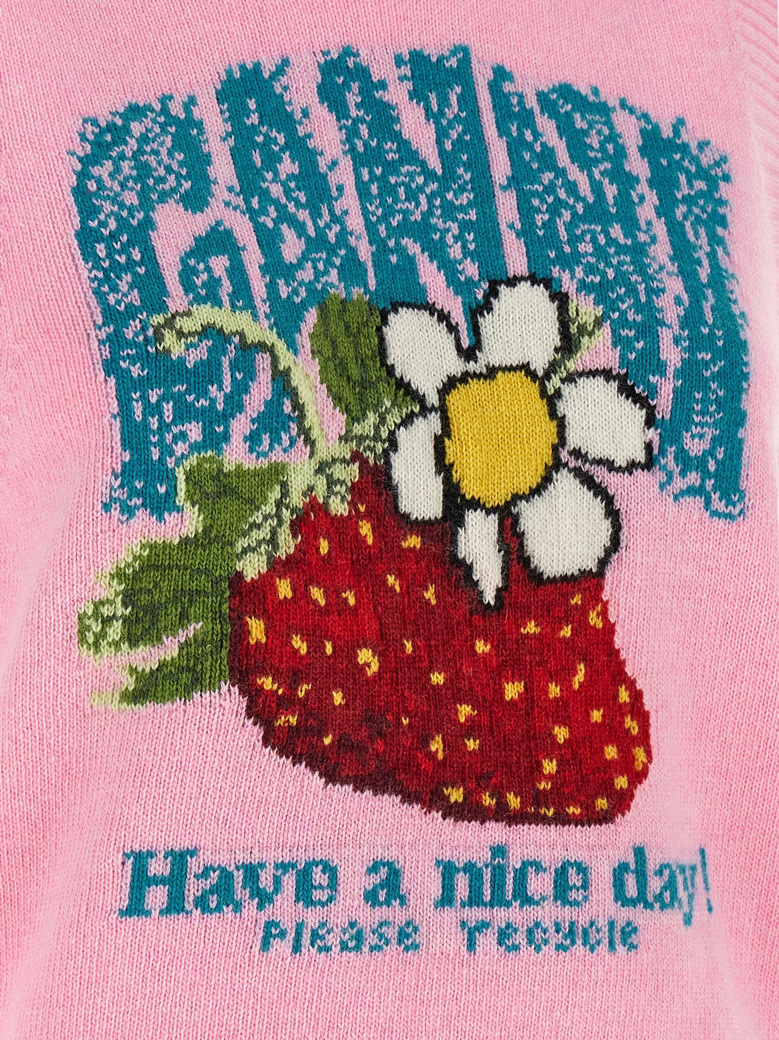 Ganni Ärmelloser Pullover aus mehrfarbiger Wolle